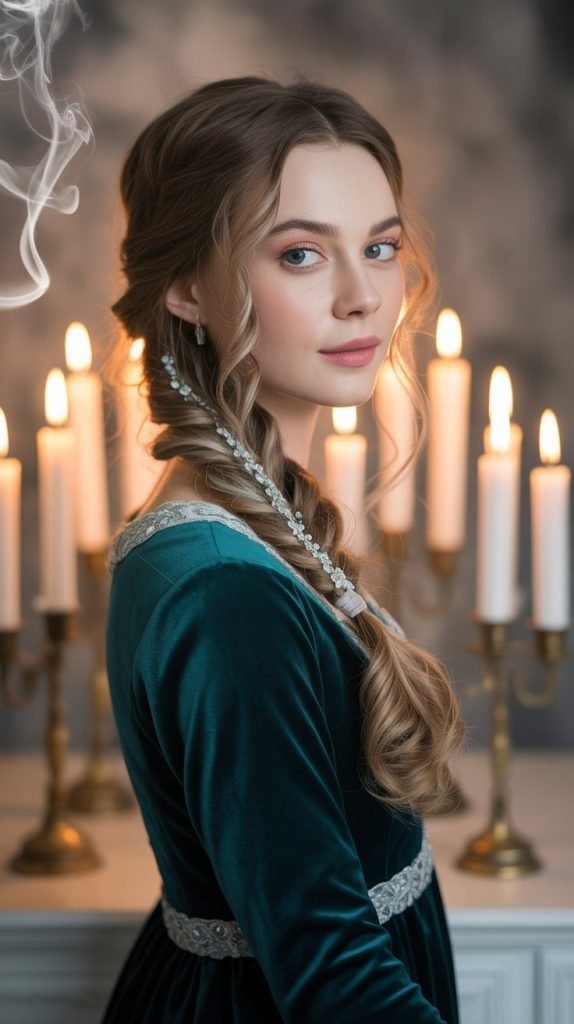 Waterfall Braid with Loose Curls