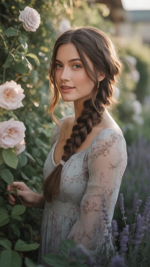 Brunette Waterfall Braid