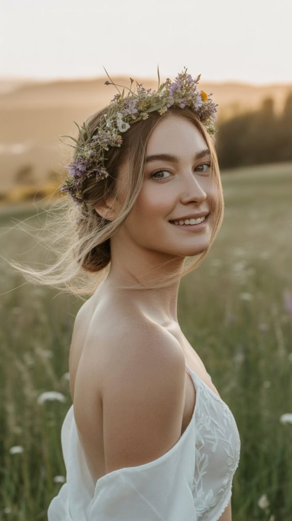 Bohemian Flower Crown Half-Up