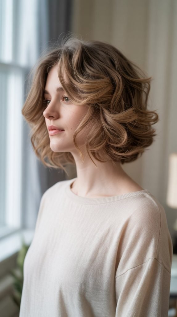 Wavy Long Stacked Inverted Bob