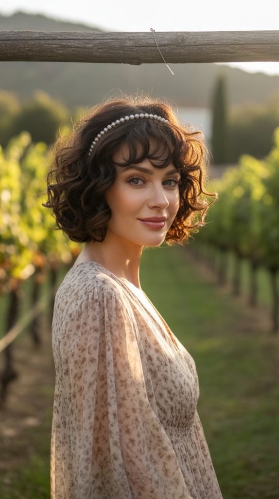 Curly Bob with Headband