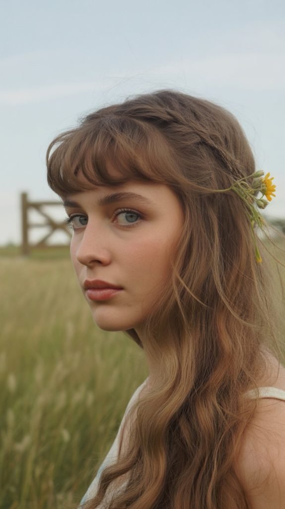 Soft Fringe with Long Wavy Hair