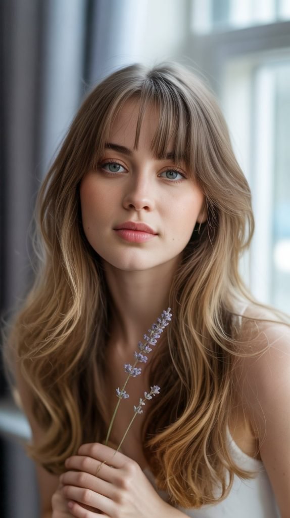 Curtain Bangs with Long Layers