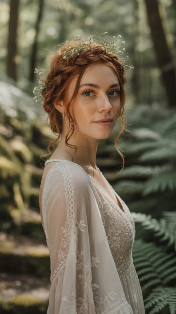  Bohemian Crown Braid with Loose Curls