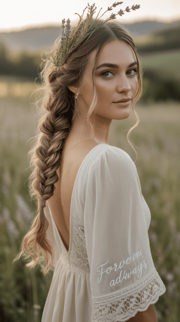 Textured Dutch Braid Half-Up