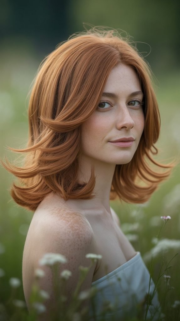 Medium Cascade Layers for Thick Hair