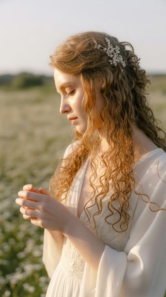 Cascading Curls with Decorative Pins
