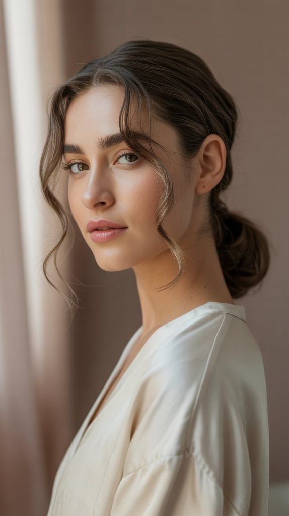 Low Ponytail with Face-Framing Layers