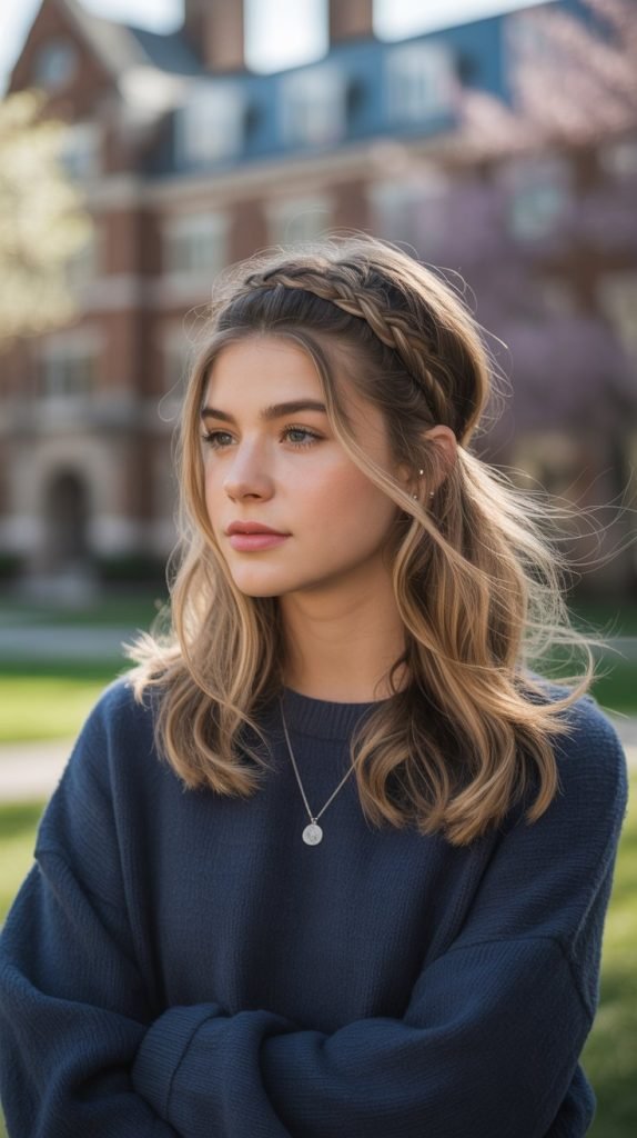 . Headband Braid with Loose Waves