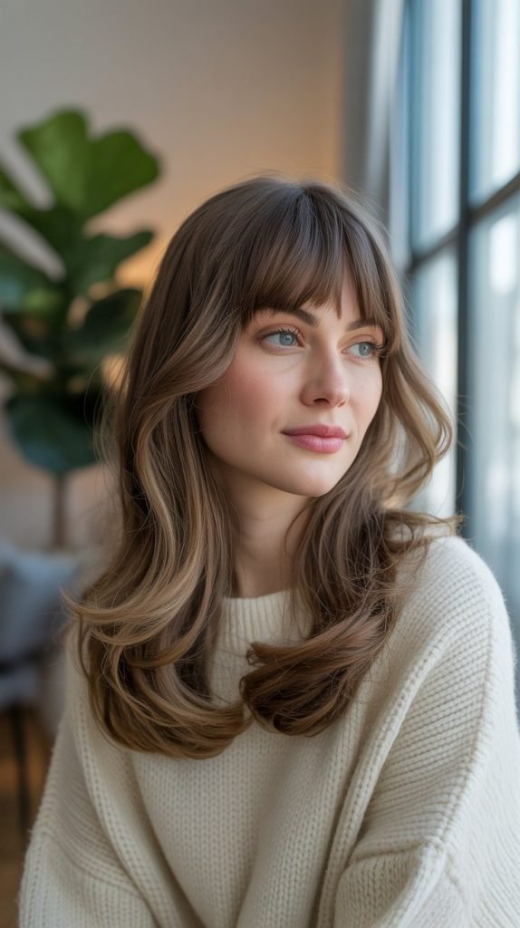 Curtain Bangs with Long Layers