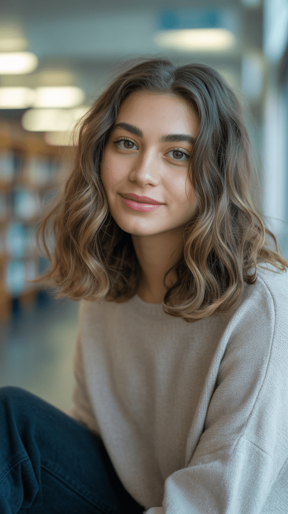 Wavy Shoulder-Length Cut
