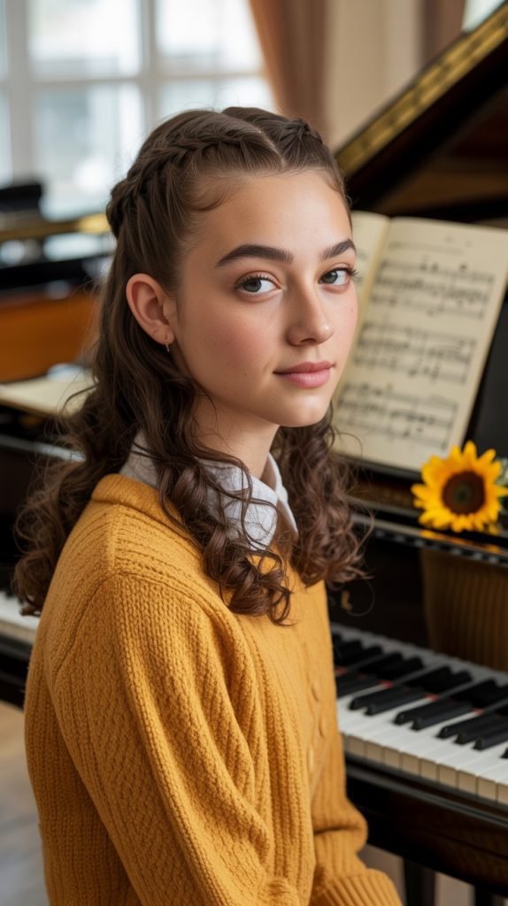  Braided Half-Up with Curls