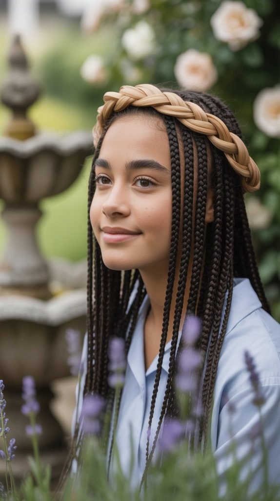 Braided Crown with Loose Waves