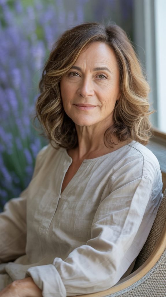 Medium Cut with Face-Framing Highlights