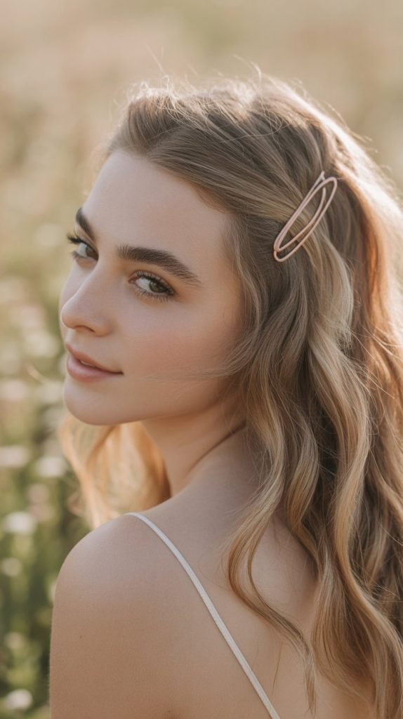 Loose Waves with Claw Clip Accent