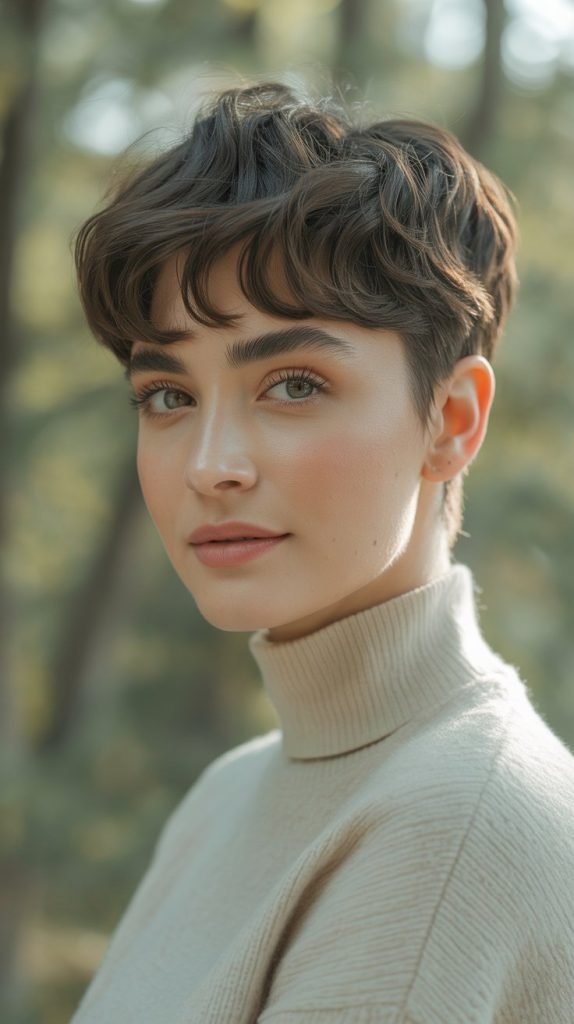 Wispy Bangs with Pixie Cut