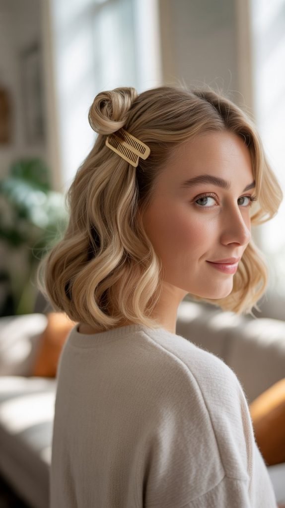  Half-Up Twisted Crown