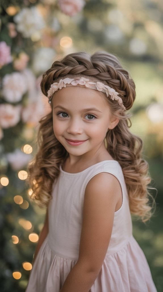 Crown Braid with Loose Curls