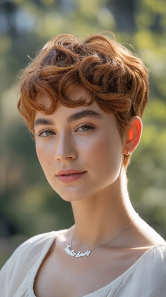  Wavy Pixie with Rounded Silhouette