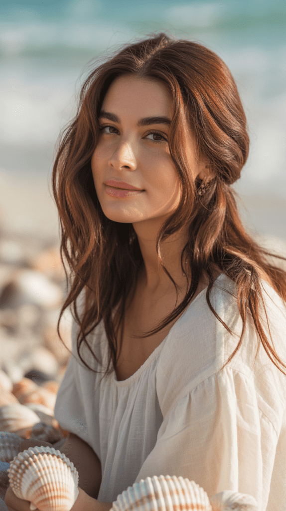 Mahogany Brown Beachy Waves