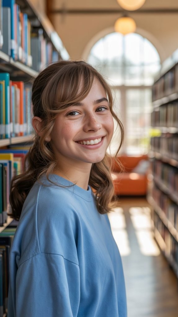 Side-Swept Bangs with Loose Waves