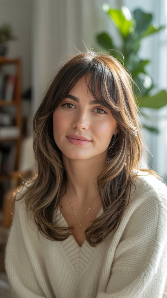 Curtain Bangs with Long Layers