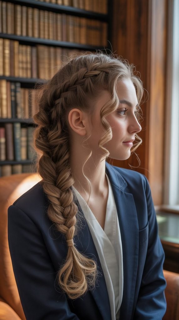 . Waterfall Braid with Loose Curls