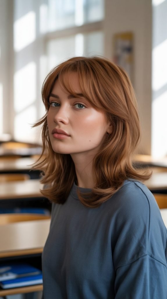  Side-Swept Bangs with Long Layers