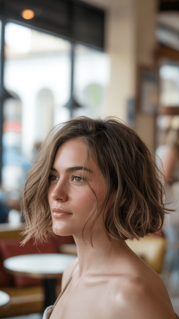 Tousled Wavy Bob with Natural Texture