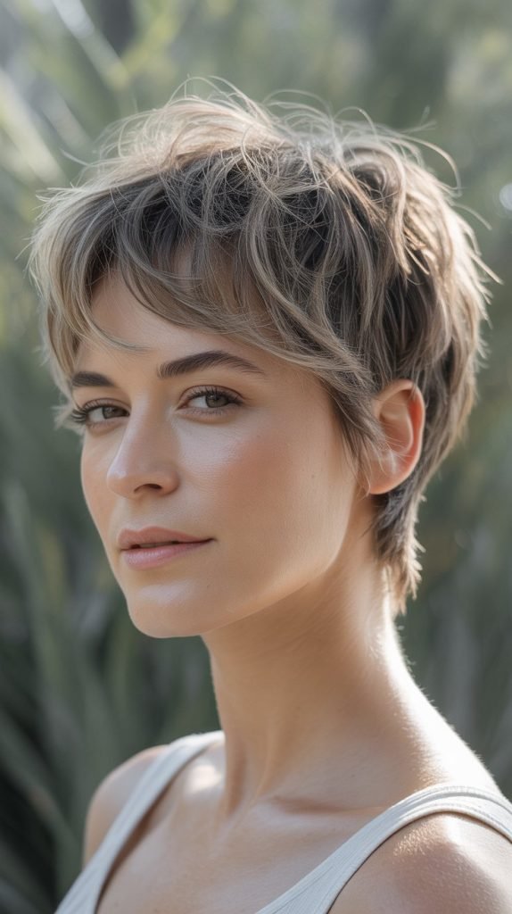 Messy Textured Pixie with Piecey Ends