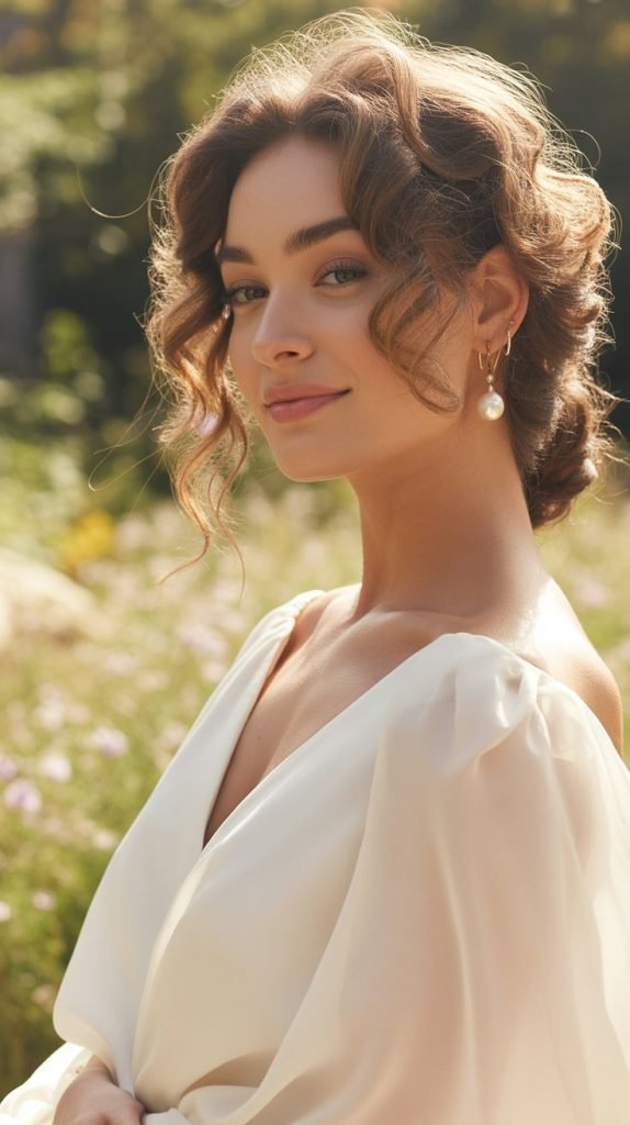 Pinned Back Curls with Volume