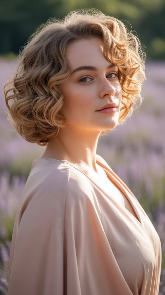 Soft Romantic Curly Bob