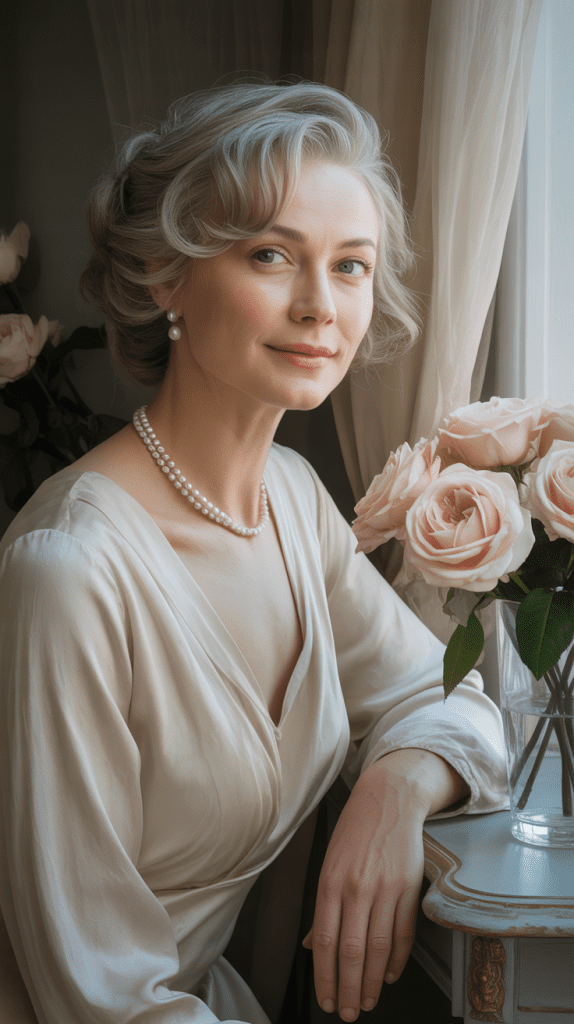 Soft Curls with Side-Swept Fringe