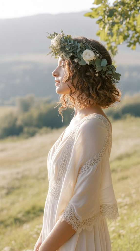 Boho Twisted Crown with Flowers