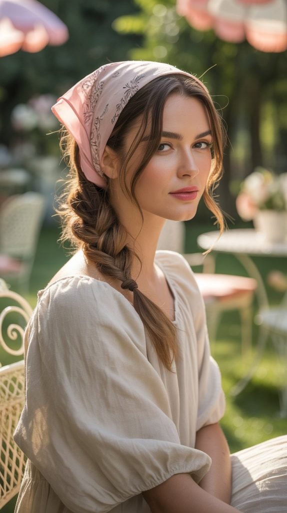  Side-Swept Bandana Braid Bun