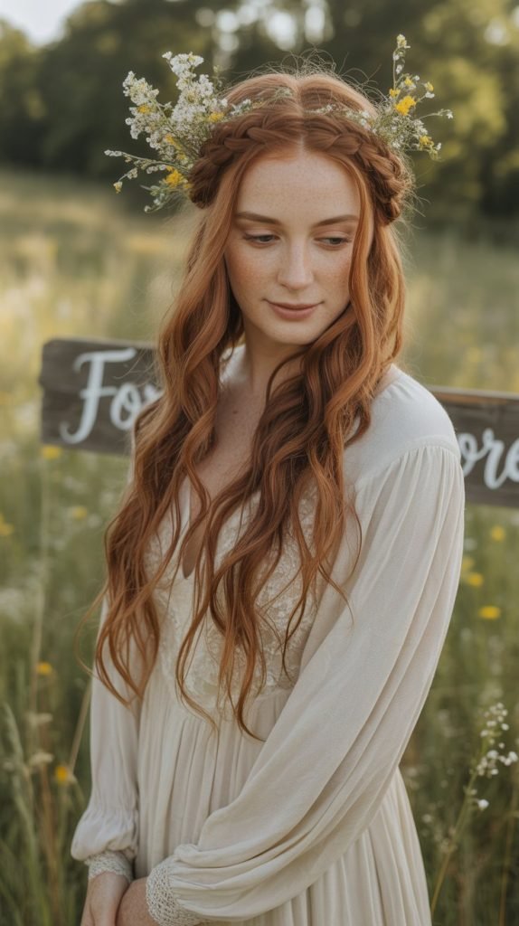 Bohemian Braided Crown Half-Up