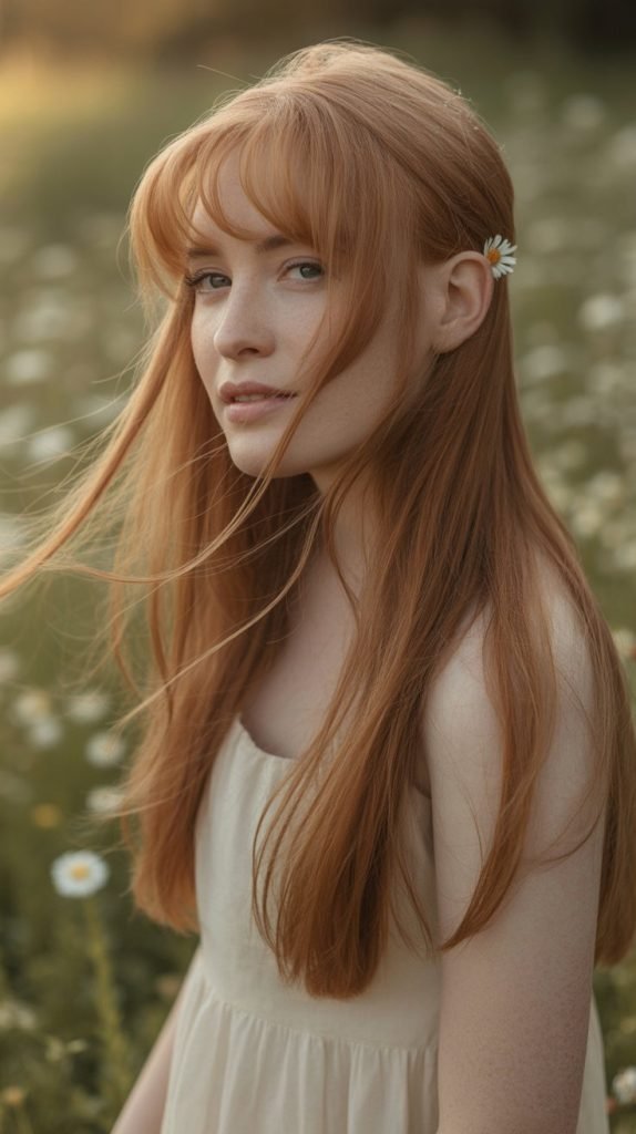 Long Side Bangs with Layered Hair