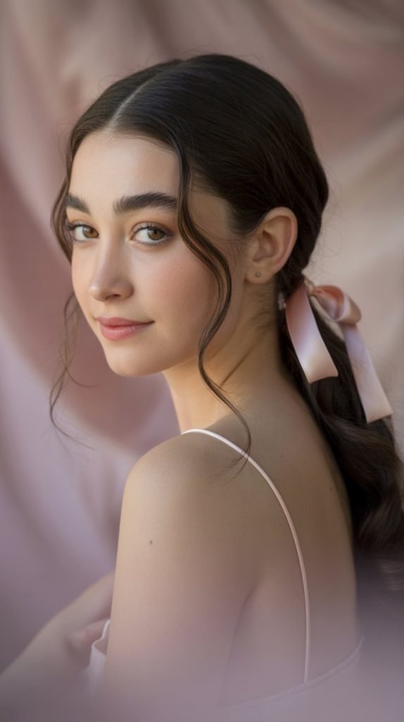 Low Ponytail with Ribbon