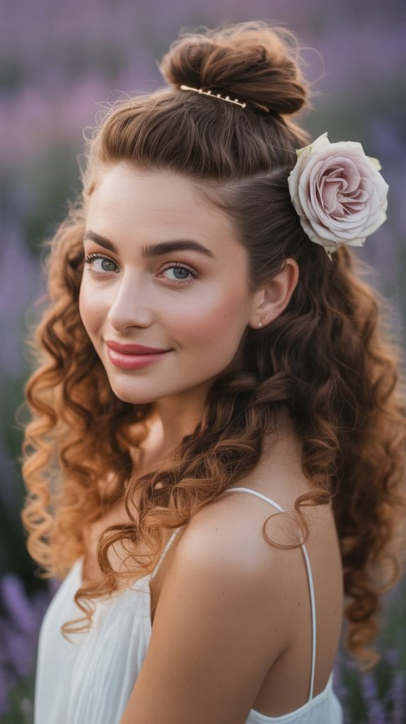 Half-Up Twist with Curl Volume