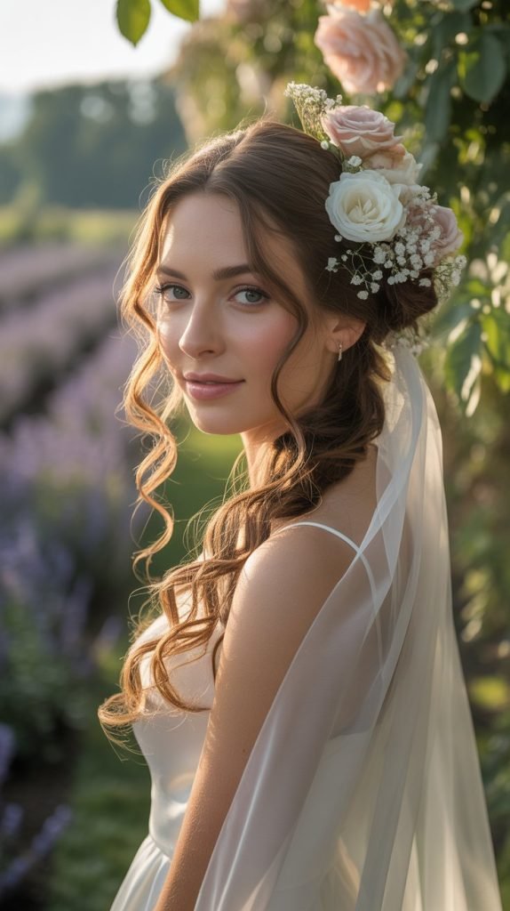 Romantic Flower Crown Updo