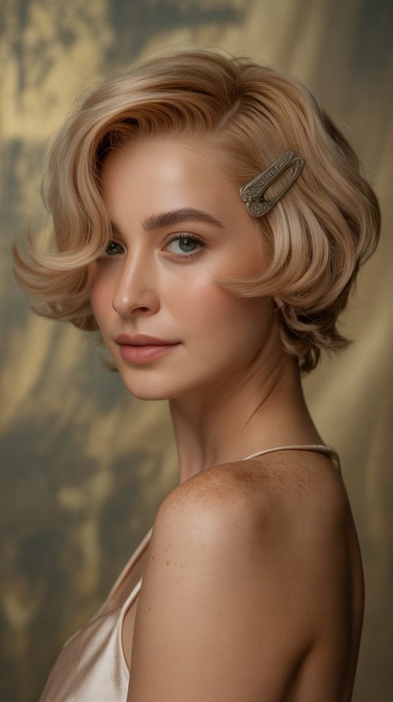 Creamy Blonde Wavy Pixie