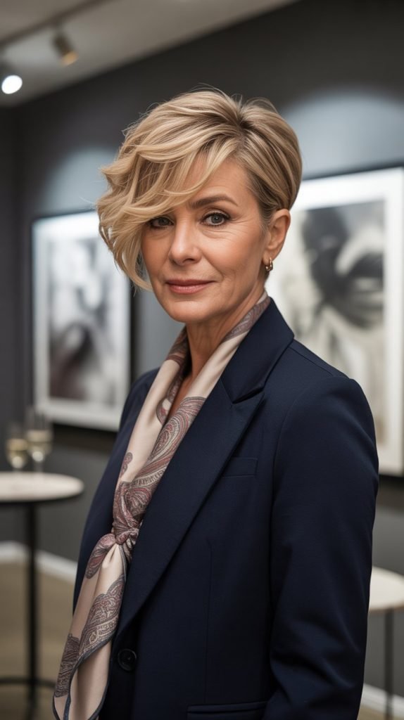 Textured Pixie with Side Sweep