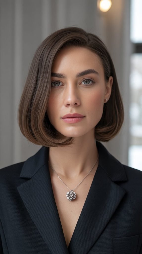 Chin-Length Bob with Internal Layers