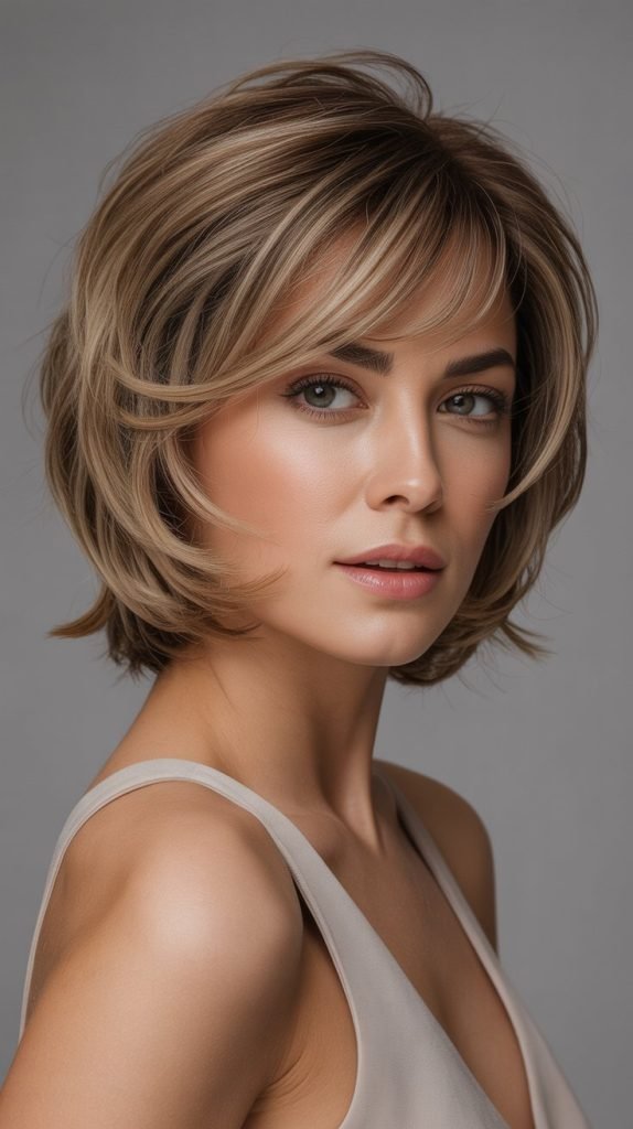 Textured Bob with Side Bangs