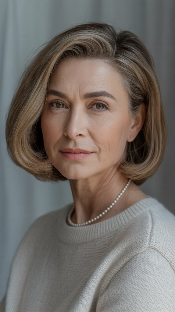 Curved Bob with Internal Texture