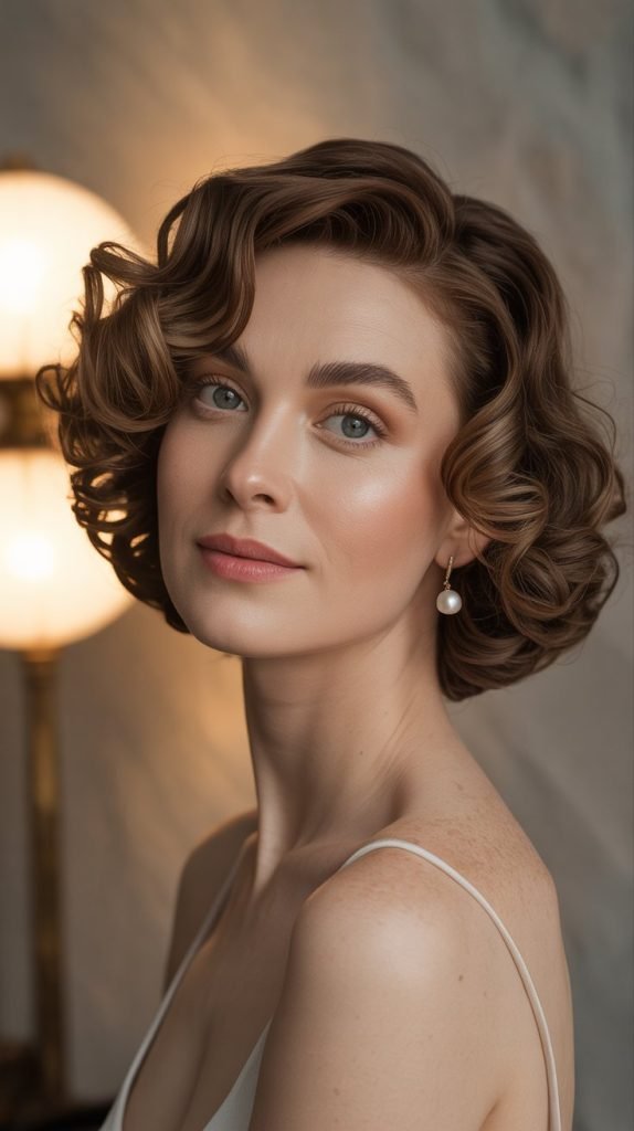 Rounded Curly Bob with Soft Layers