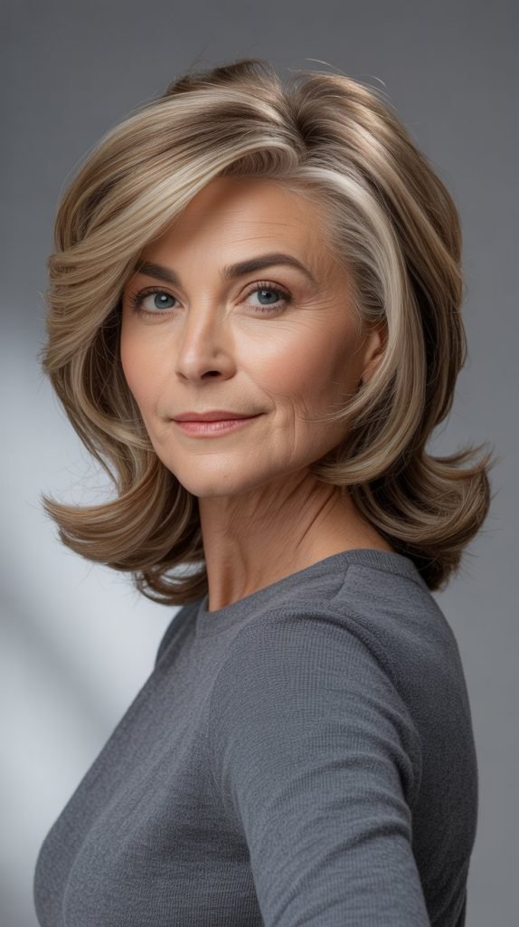 Layered Medium Cut with Side Part