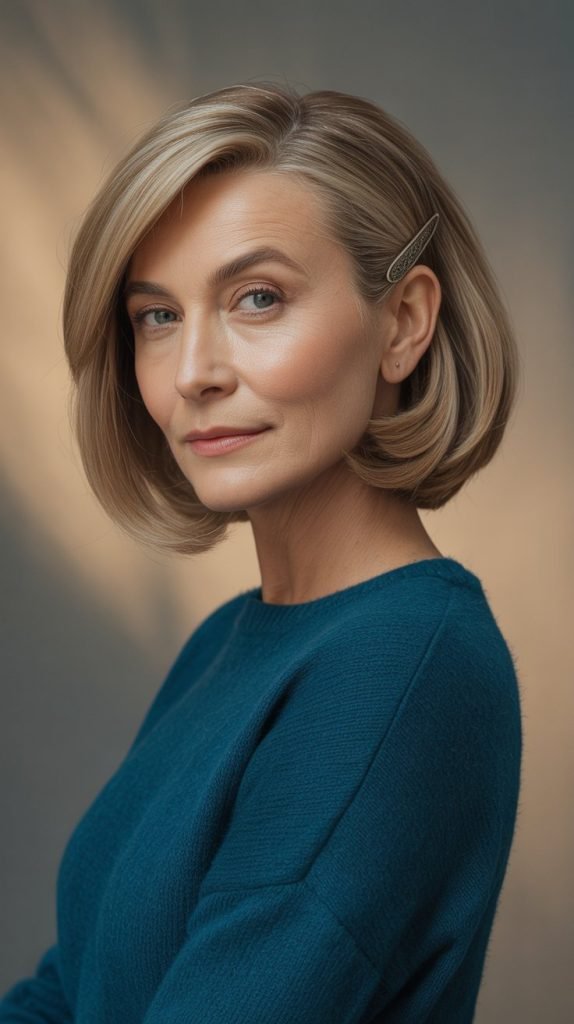 Angled Lob (Long Bob) with Side Bangs