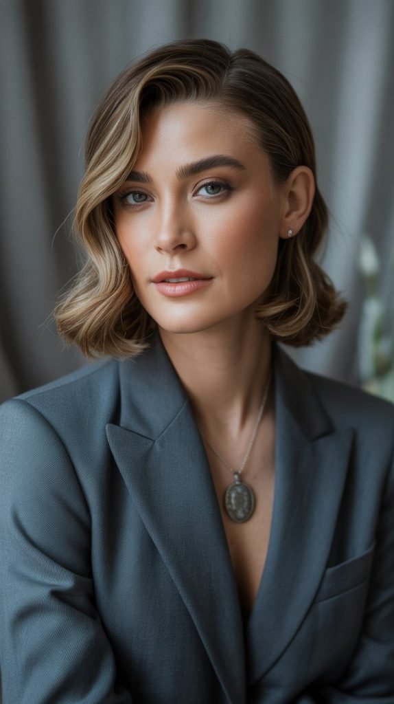 Side-Parted Medium Cut