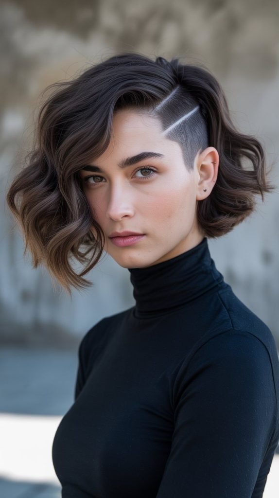 Asymmetrical Wavy Cut with Side Part